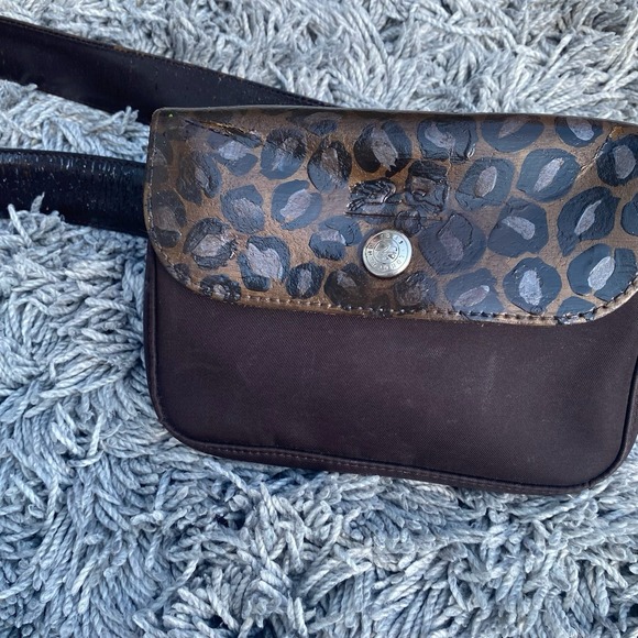 Longchamp Handbags - RARE Longchamp Le Pliage Waist Belt Bag‎ Fannypack Brown  Leather Unisex